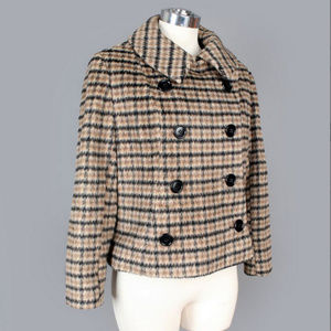 Burberry Plaid Vintage Wool Short Jacket Coat